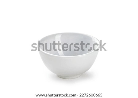 Bowl, Front View of Empty White Bowl for Food – HQ Macro Close-Up – Isolated on White Background Royalty-Free Stock Photo #2272600665