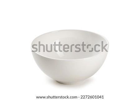 Bowl, Front View of Empty White Bowl for Food – HQ Macro Close-Up – Isolated on White Background Royalty-Free Stock Photo #2272601041