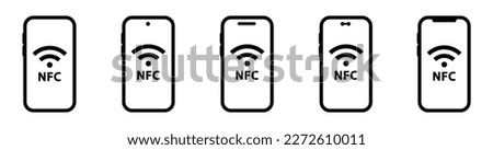 NFC icon. NFC smartphone payment icon, vector illustration Royalty-Free Stock Photo #2272610011