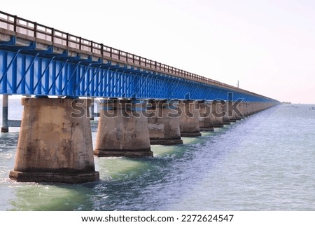 View of old bridge at Overseas Highway (Us1), tourist overwater road to Key West