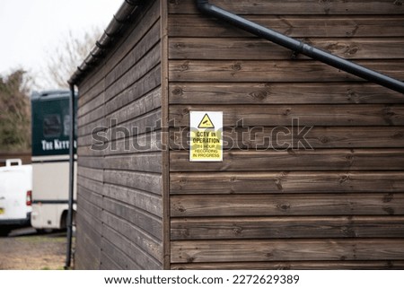 CCTV Warning Sign on the side of a barn