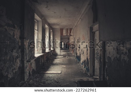 Abandoned the premises of the old school Royalty-Free Stock Photo #227262961