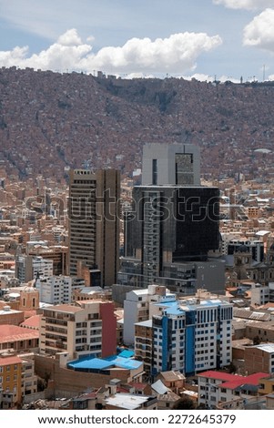 skyscraper in middle of La Paz
