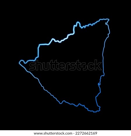 Vector isolated illustration of Nicaragua map with neon effect.