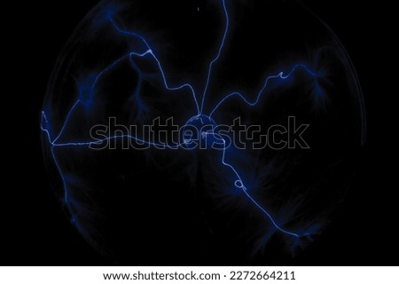 Selective focus. Beautiful power of electricity, blue storms, electrical abstract picture, future, detail of electrical power