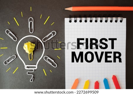Text first mover on the short note texture background