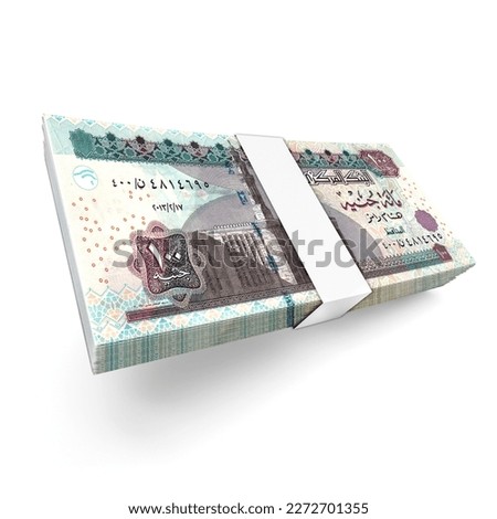 Money 100 Egyptian pounds 3d Egyptian-banknotes of 100 bills on white background Royalty-Free Stock Photo #2272701355