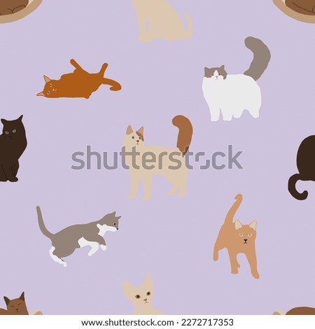 Seamless repeating pattern with adorable cute cats - A seamless pattern that can be used for prints, textiles, designing and so much more. The only limitation is your imagination!

