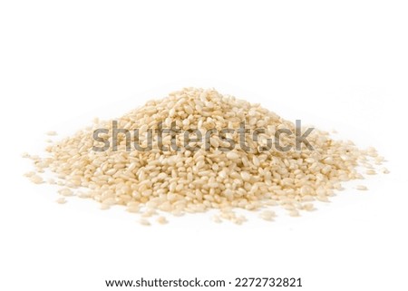 white sesame seeds isolated on white background. Royalty-Free Stock Photo #2272732821