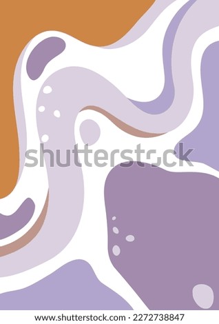 Abstract poster with wavy organic shapes