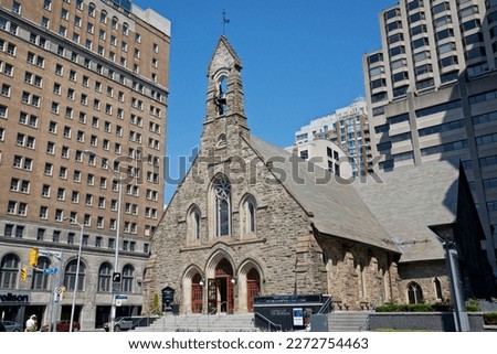 Historic church in the downtown district of Toronto, Canada