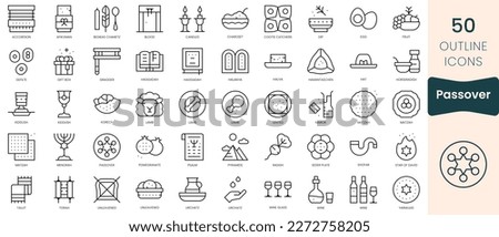 Set of passover icons. Thin linear style icons Pack. Vector Illustration Royalty-Free Stock Photo #2272758205