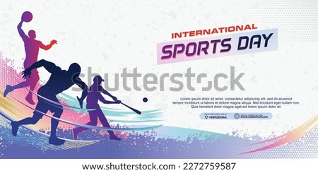Sports Background Vector. International Sports Day Illustration, Graphic Design for the decoration of gift certificates, banners, and flyer Royalty-Free Stock Photo #2272759587