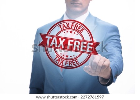 Tax free shopping concept with businessman