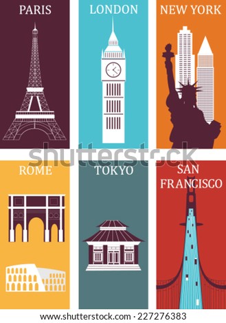 Famous cities. Vector