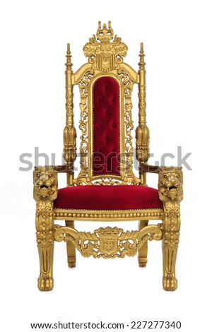 an elegant throne / with gold carvings and whatnot / includes clipping path Royalty-Free Stock Photo #227277340