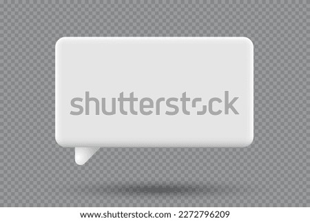 3d speech bubble icon. 3d chat icon. Chat message icon. White text box. Blank white speech bubble pin. Vector illustration Royalty-Free Stock Photo #2272796209