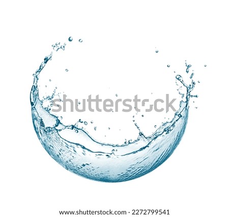 Water splash forming a cicle with water drops isolated on white  Royalty-Free Stock Photo #2272799541