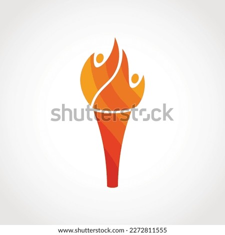 Torchlight People Logo vector of Torch flame symbol cup fire icon sport sign flaming clipart