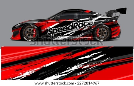 car livery design vector. Graphic abstract stripe racing background designs for wrap Royalty-Free Stock Photo #2272814967