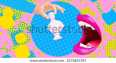 Contemporary digital collage art. Modern trippy design. Funny concept. Cultural education Royalty-Free Stock Photo #2272831391