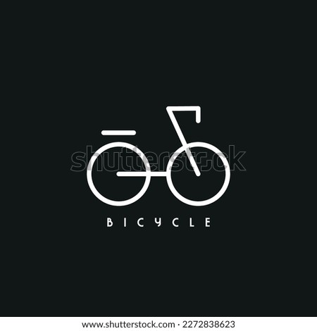 Minimalistic Bicycle icon vector illustration | Bicycle line logo template