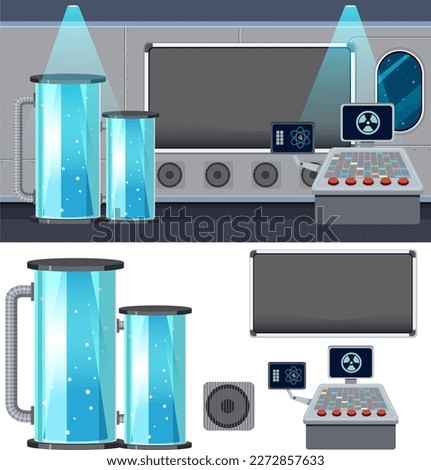 Set of space element and background illustration