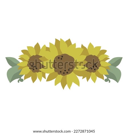 Sunflower Tiara Nature. Vector illustration art