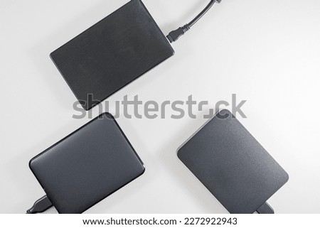 set of external ssd disk connected in data transfer