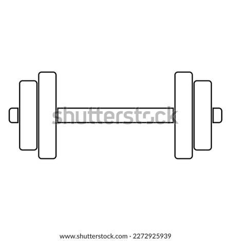 Dumbbell outlined icon, flat style trendy vector gym dumble icon illustration graphic object. Strong and healthy body concept  idea clip art isolated on white background