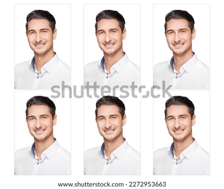 Classic cv portrait of young man ready for job - business concept Ready to print.