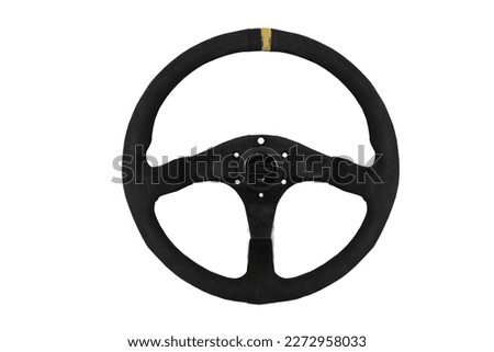 Car steering wheel, leather covered, button technology