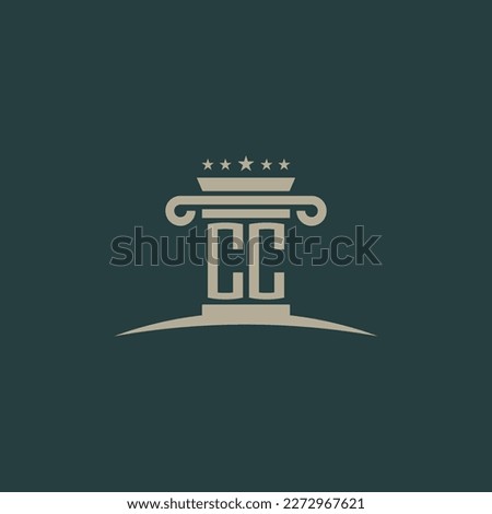 CC initials law of justice logo vector design template