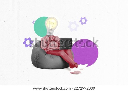 Creative template graphics collage image of smart lady communicating twitter telegram facebook isolated drawing background Royalty-Free Stock Photo #2272992039