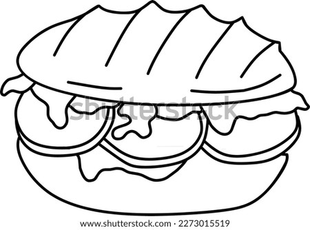 panini image in line art style