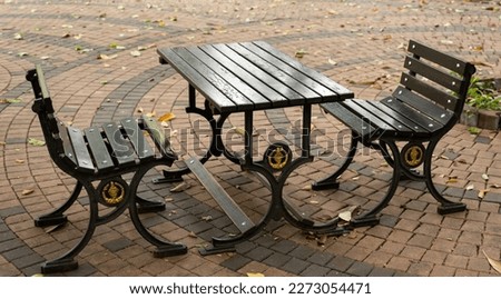 table in garden park outdoor
