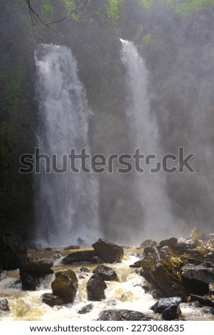 A towering and steep waterfall in the Bandung area - Indonesia