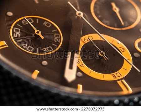 closeup picture of wrist watch having numbers in it