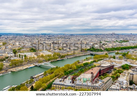 Aerial view cityscape of Paris in France