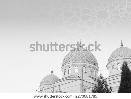 Islamic background for a mosque in gray, a background for Ramadan. Social media posts .Muslim Holy Month Ramadan Kareem Royalty-Free Stock Photo #2273081785