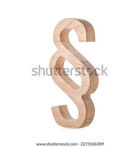 Section sign made from wood isolated on white background