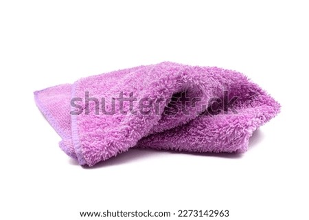 Crumpled microfiber cleaning cloth, isolated on white background
