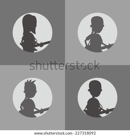 silhouette man with guitar