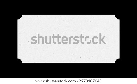 White ticket isolated with paper texture for mockups Royalty-Free Stock Photo #2273187045