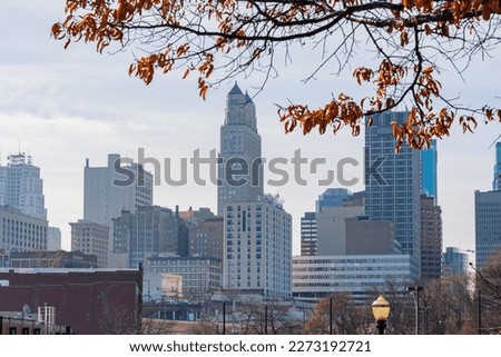 Sunny view of the Kansas City skyline at Missouri