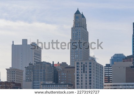 Sunny view of the Kansas City skyline at Missouri