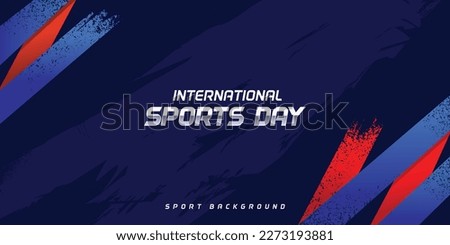 Sports Background Vector. International Sports Day Illustration, Graphic Design for the decoration of gift certificates, banners, and flyer Royalty-Free Stock Photo #2273193881