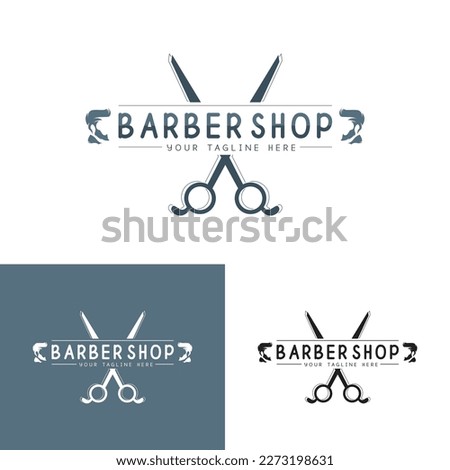 Barbershop vintage logo vector creative design template. Men's hairstyle logo sign.