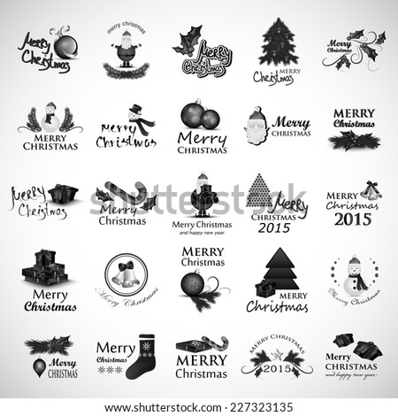 Christmas Icons And Elements Set - Isolated On Gray Background - Vector Illustration, Graphic Design Editable For Your Design