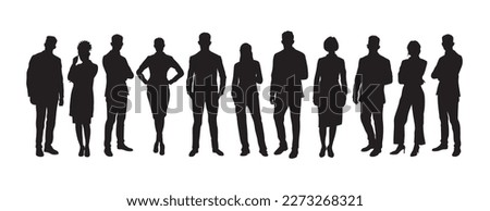 Group people business silhouettes different poses vector. Royalty-Free Stock Photo #2273268321